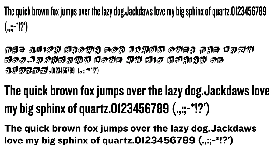 Knockout-Font-Character-map