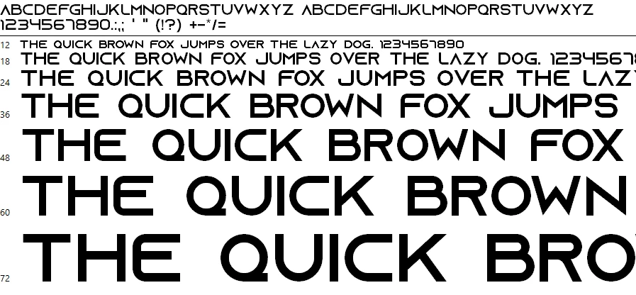Azonix Font Character map