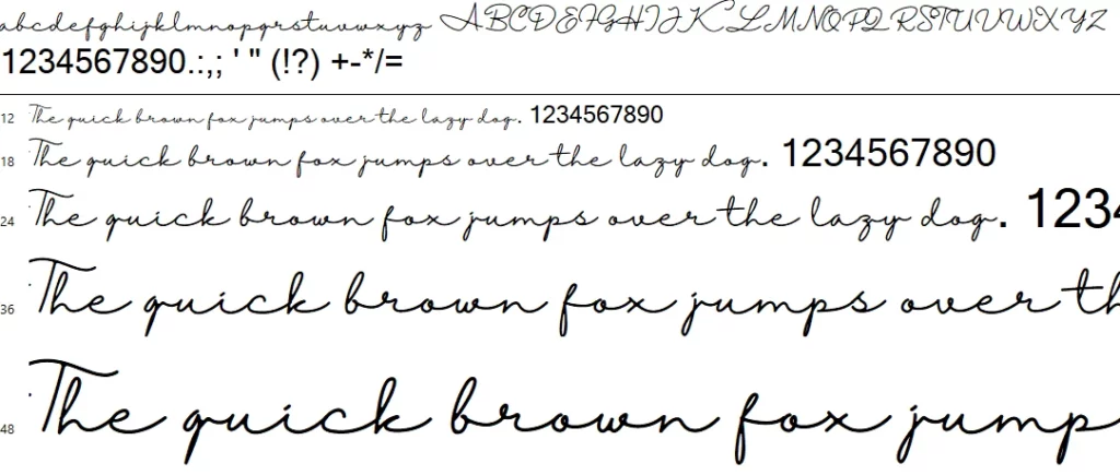 Halimun font Character map