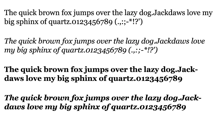 Georgia-font-Character-map