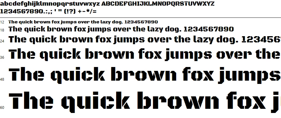 Black Ops One Font Character map