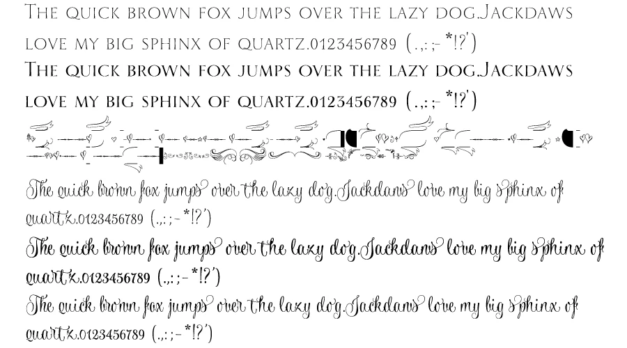 Wishes-Script-Font-Character-map