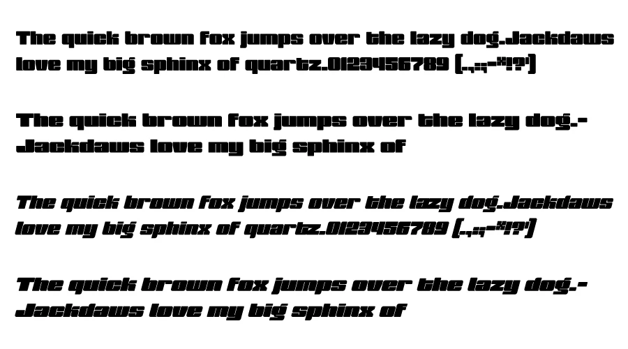 Muscle-Font-Character-map