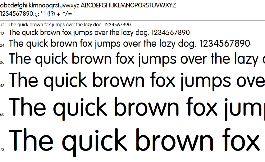 Vag Rounded Font Character map