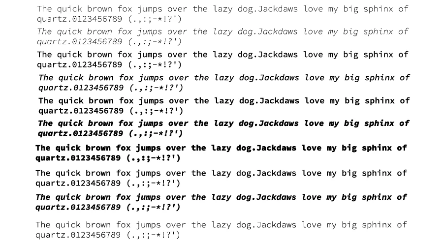 Source-Code-Pro-Font-Character-map