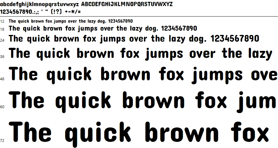 Concert One Font Character map