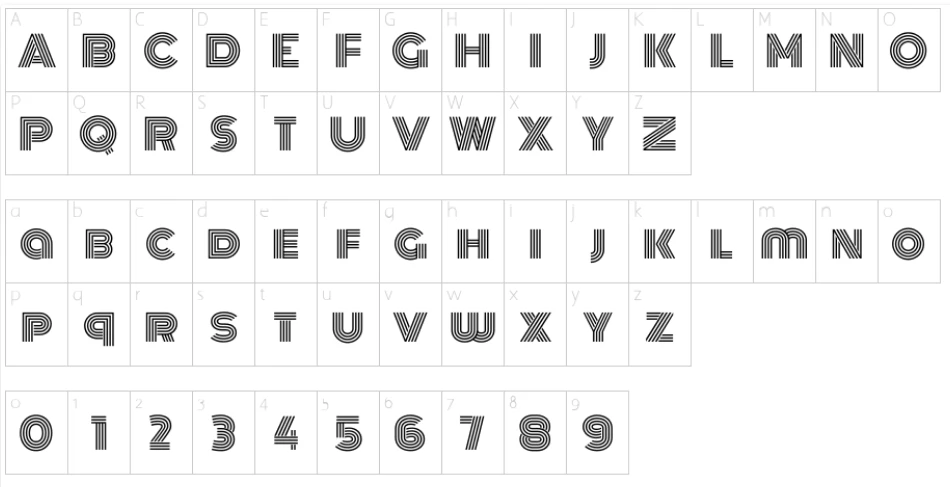 Monoton Font Character map