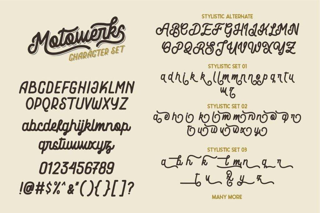 Motowerks Vintage Script Font View