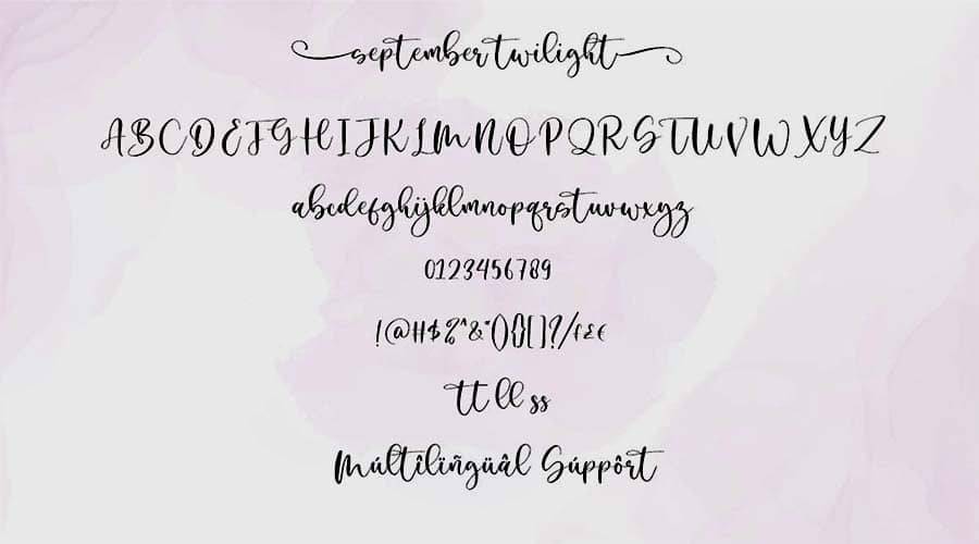 September Twilight Font View