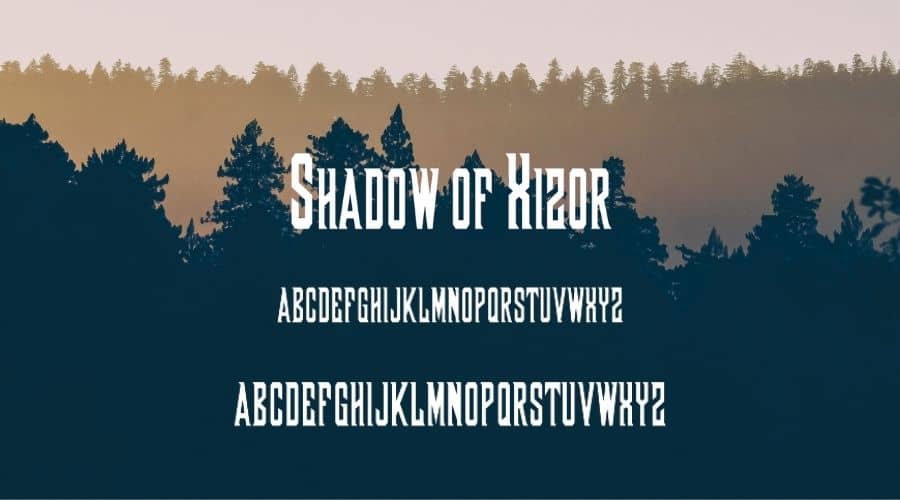 Shadow of Xizor font Free Download
