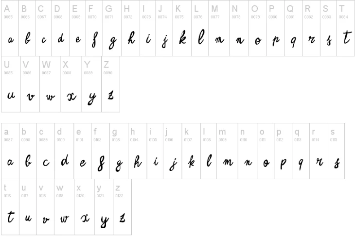 Zerocalcare Script Font Character map