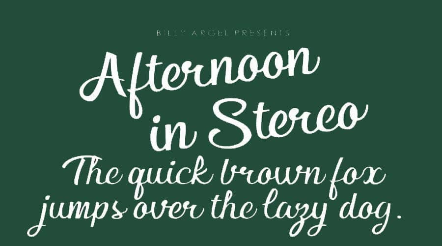 Afternoon in Stereo Font Free Download