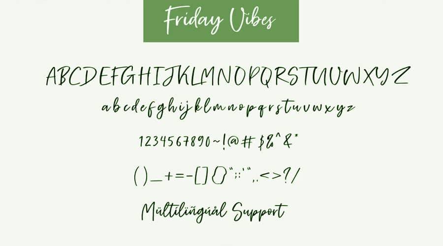 Friday Vibes Handwritten Font View