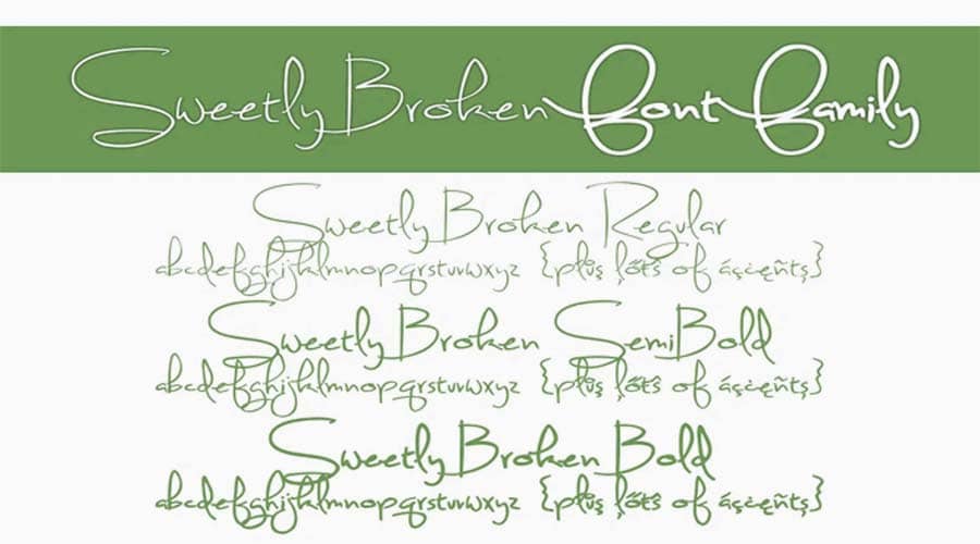 Sweetly Broken Font Family View