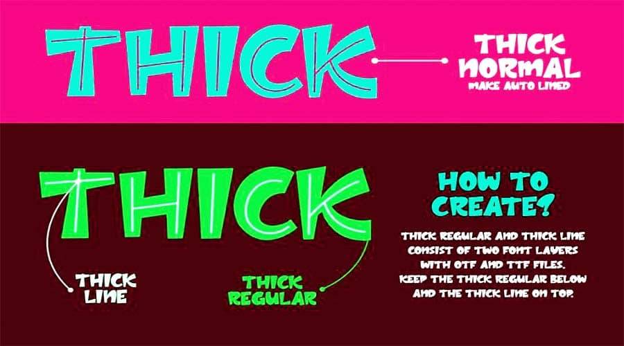 Thick Layered Font View