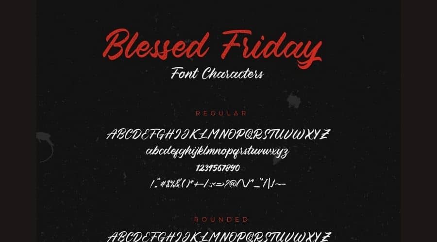 Blessed Friday Script Font View