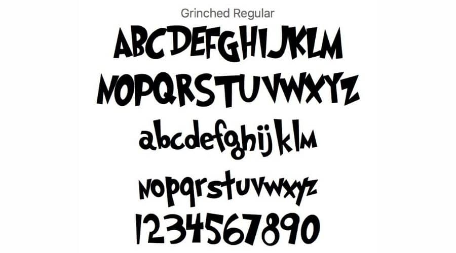 Grinched Font View