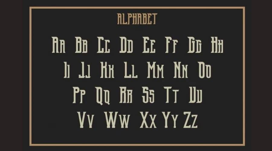 Old Excalibur Typeface View