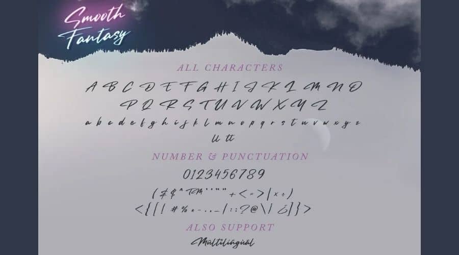 Smooth Fantasy Handwritten Script Font View