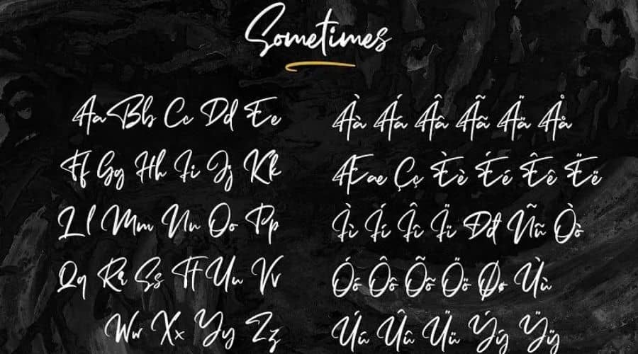 Sometimes Fancy Signature Font View