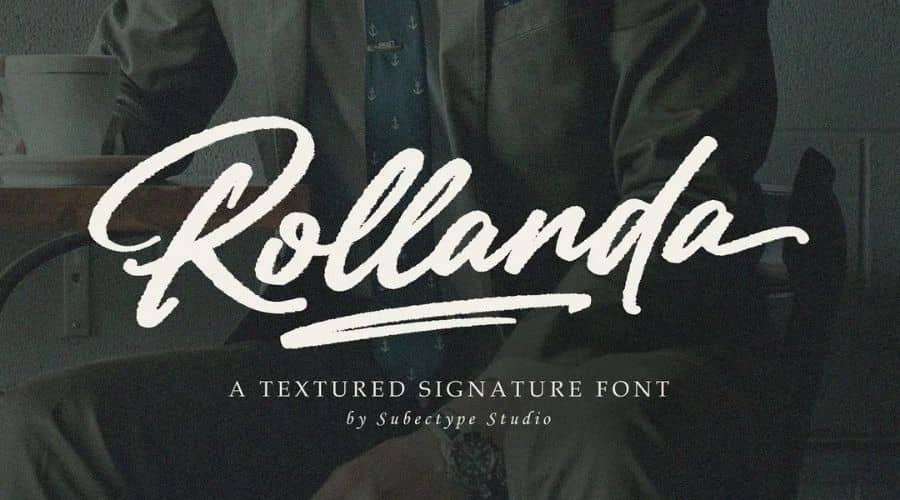 Rollanda Textured Signature Script Font Free Download