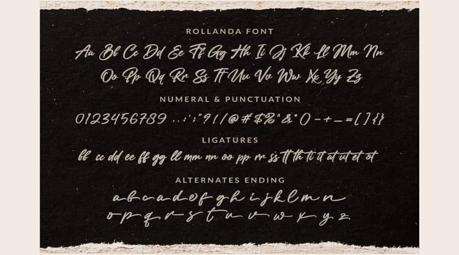 Rollanda Textured Signature Script Font View