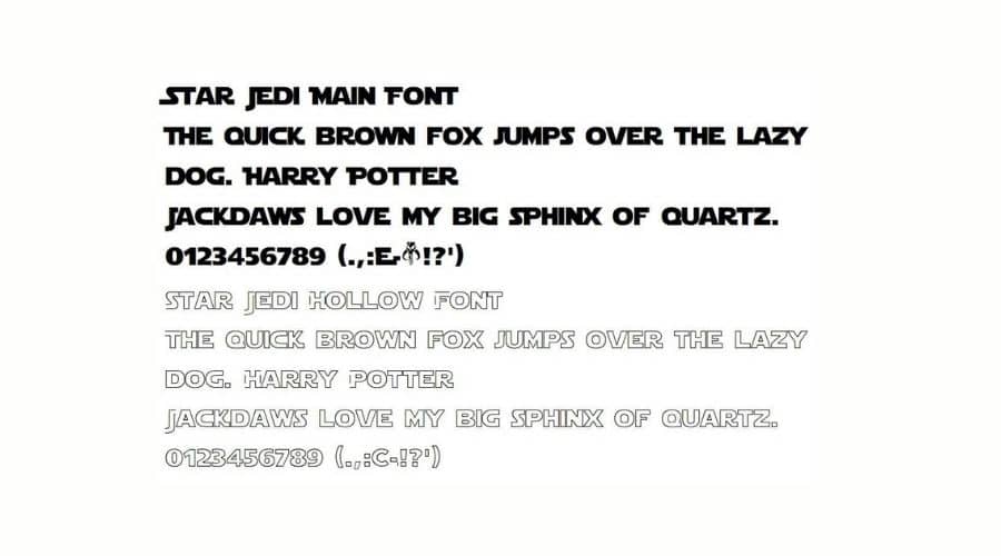 Star Wars Font View