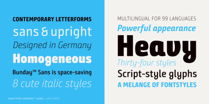 Bunday Sans Font View
