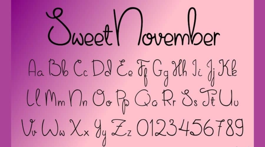 Sweet November Font View