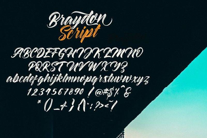 Braydon Script Font View