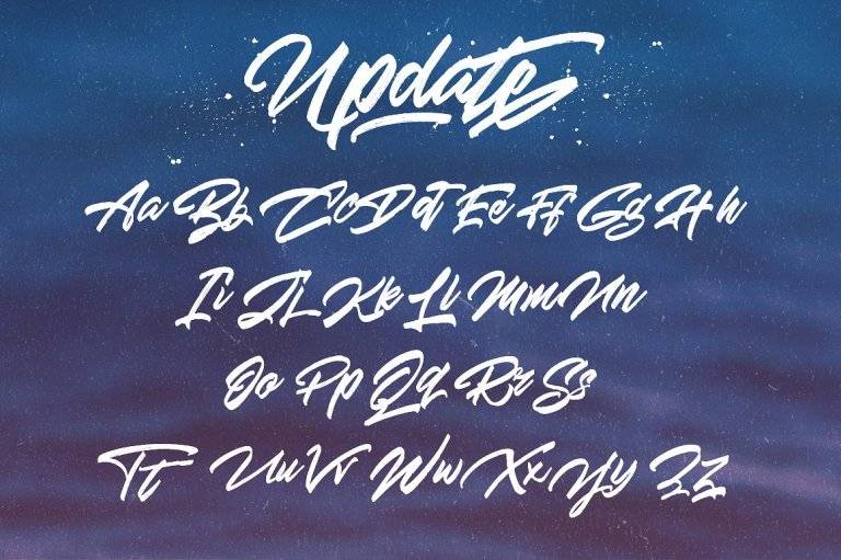 Skywalker Brush Font View