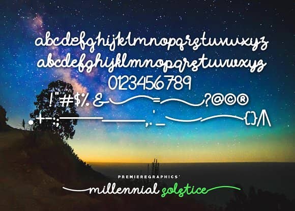 Millennial Solstice Font View