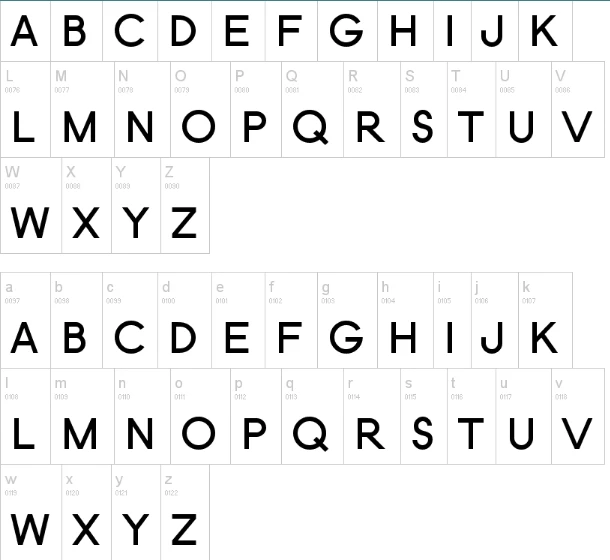 Novah Sans Serif Free Font Character map