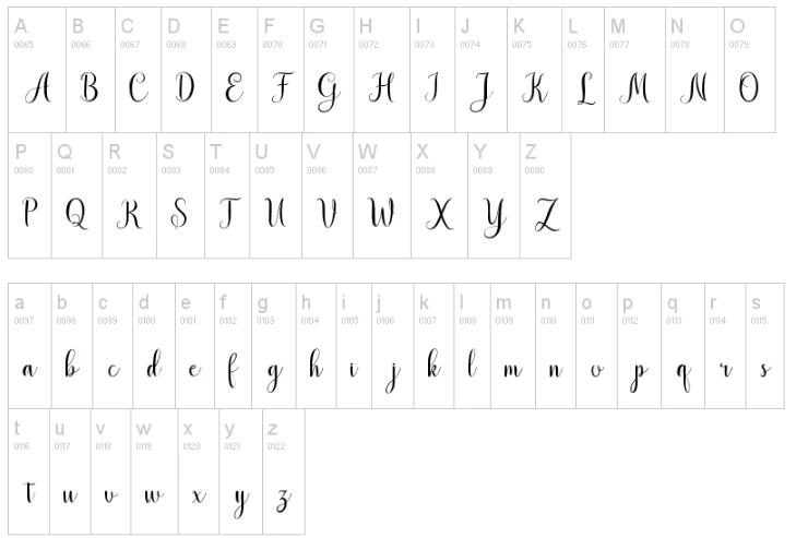 Mistletoe Font Character map