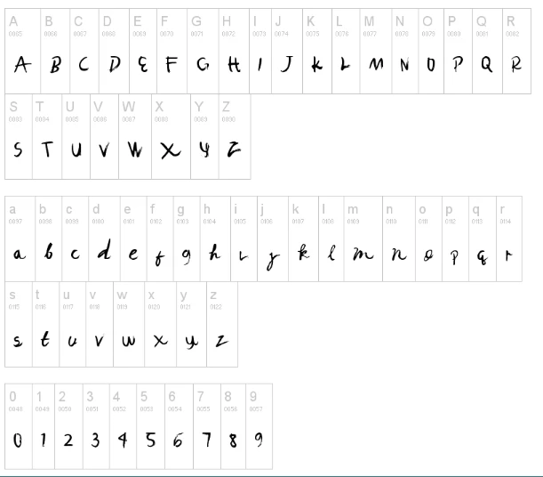 New Mexico Font Character map