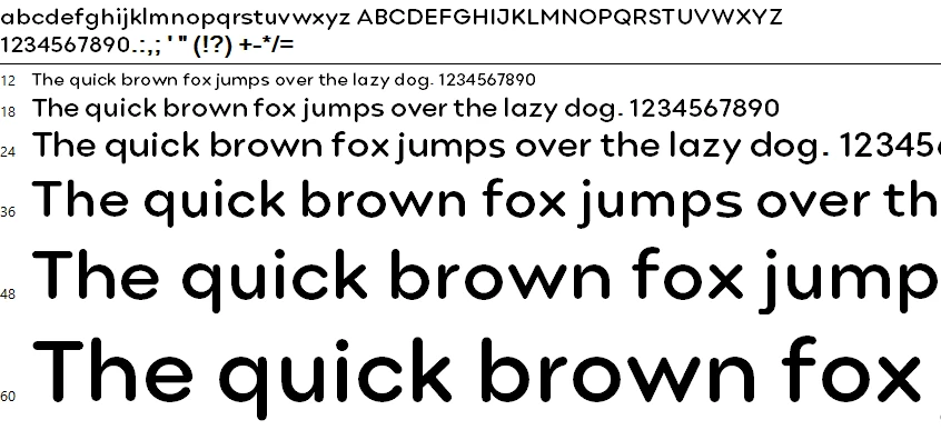 Point Soft Font Family Character map