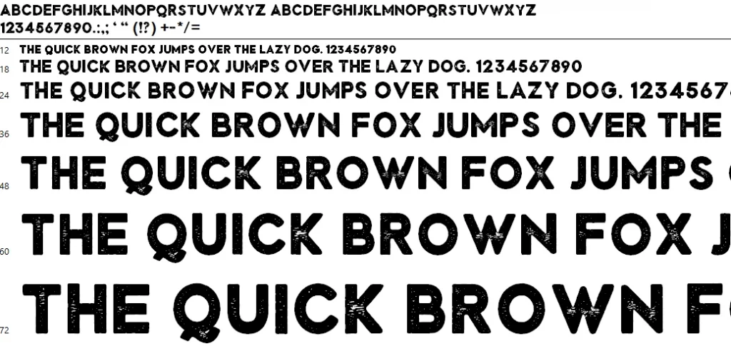 Sonder Font Character map