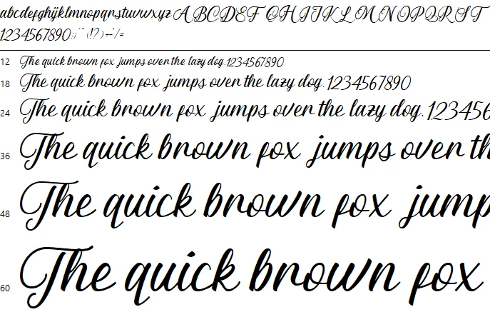Almyra Script- font Character-map