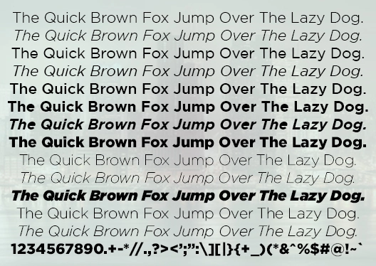 Gotham-font-character-map