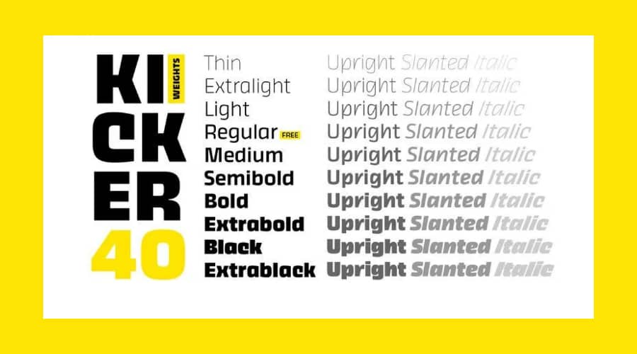 Kicker Font Family View