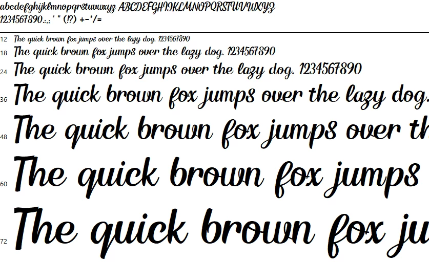 Kingsman Stylist Script Font Character map