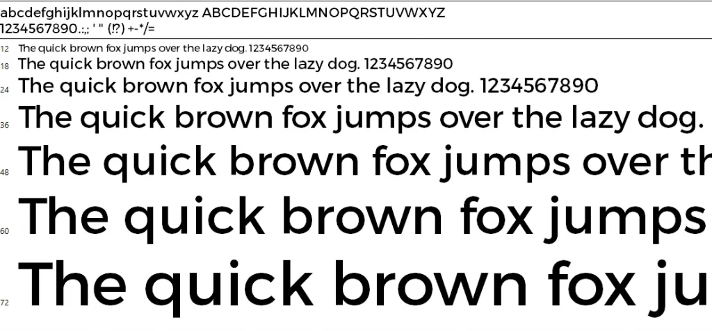 Trueno Sans Font character map