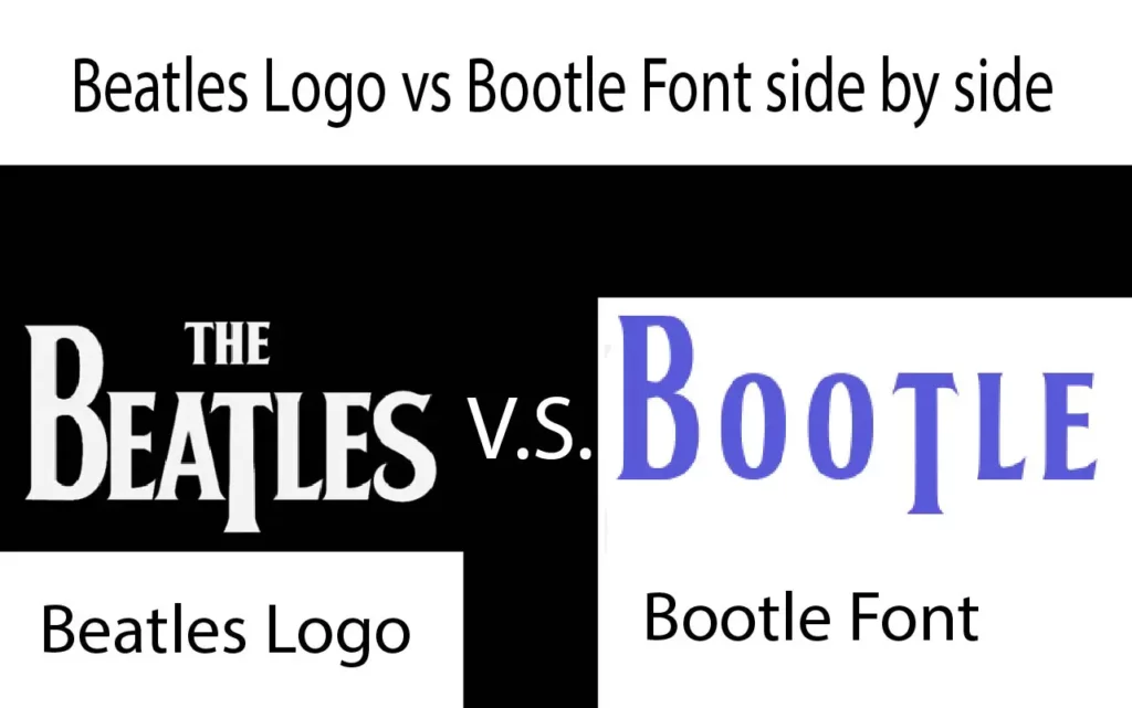 Beatles Logo vs Bootle Font side by side comparison