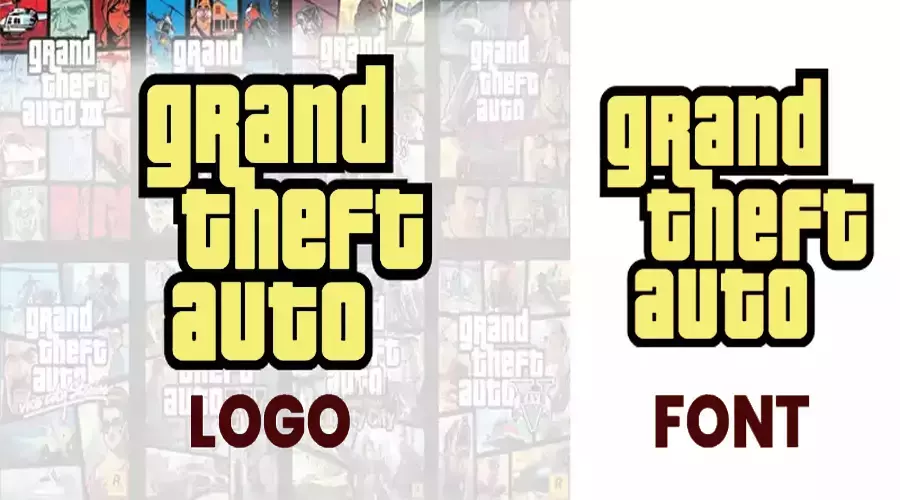 Grand Theft Auto: GTA logo Font vs GTA Font