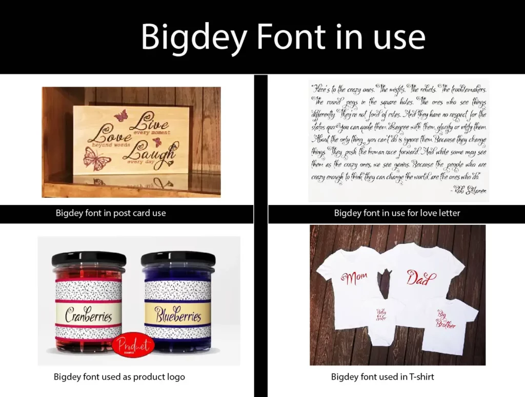 Bigdey Font in use