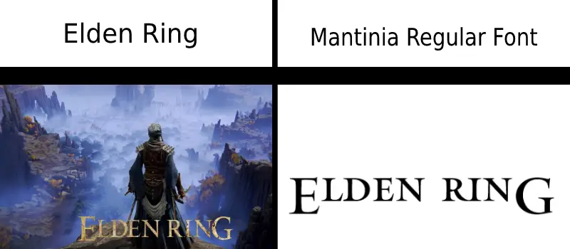 Elden Ring vs Mantinia Regular Font example
