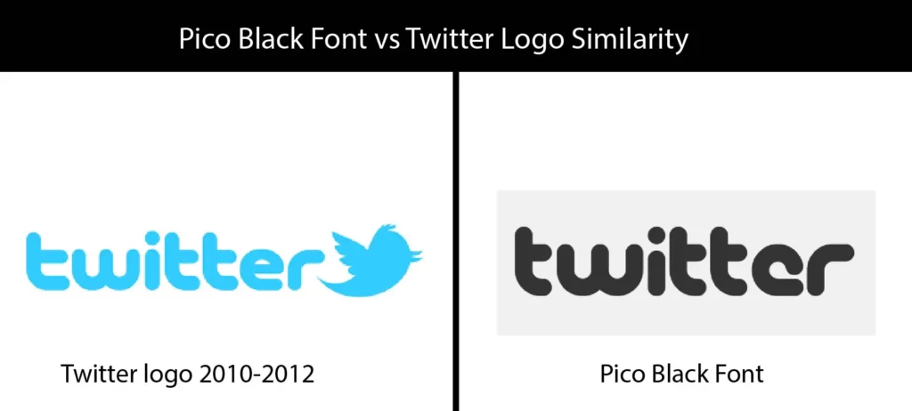 Twitter logo vs Pico Font comparison
