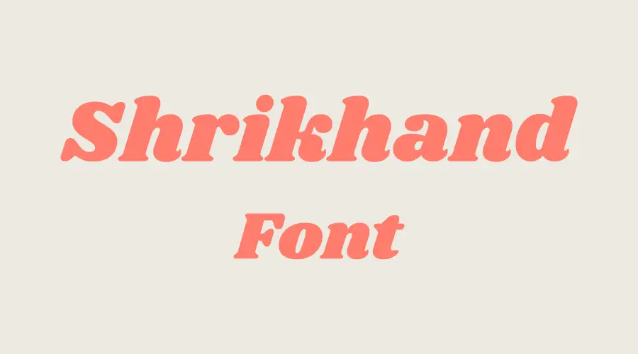 Shrikhand Font