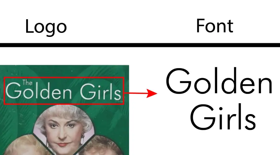 Golden Girls logo vs Futura Light BT Font Exact Match Example