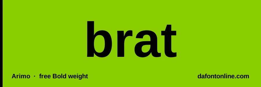 Arimo font preview showing "brat"
